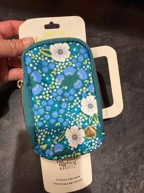The Darling Effect. Teal Floral Cell Phone Pouch